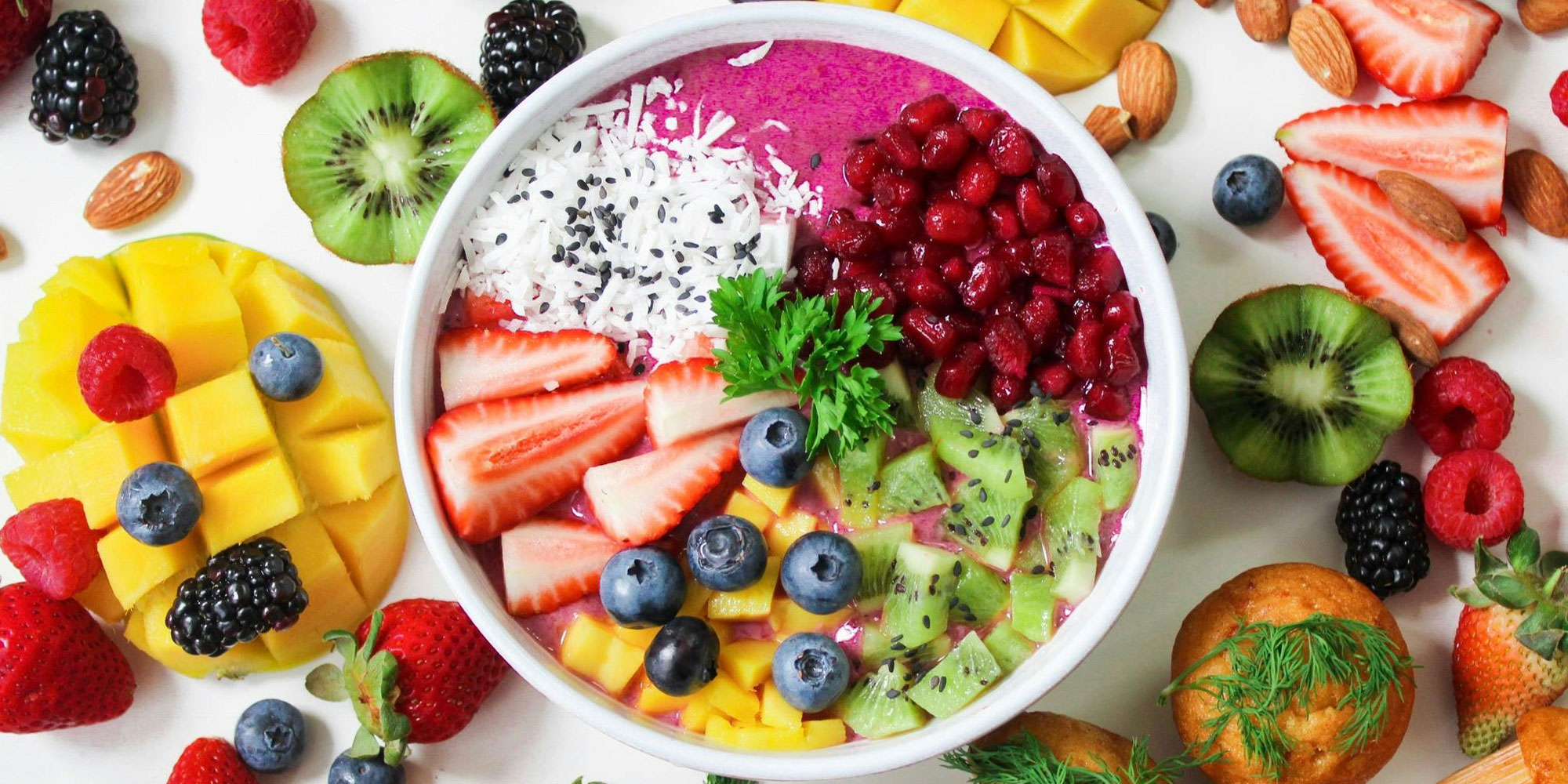 A colourful selection of healthy foods