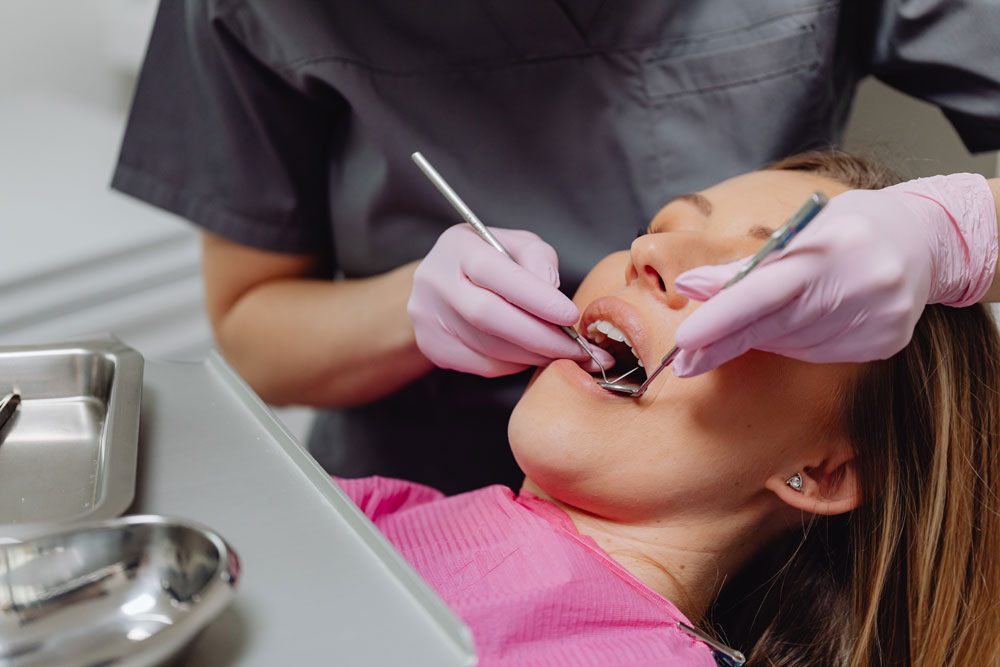 A patient receiving dental treatment